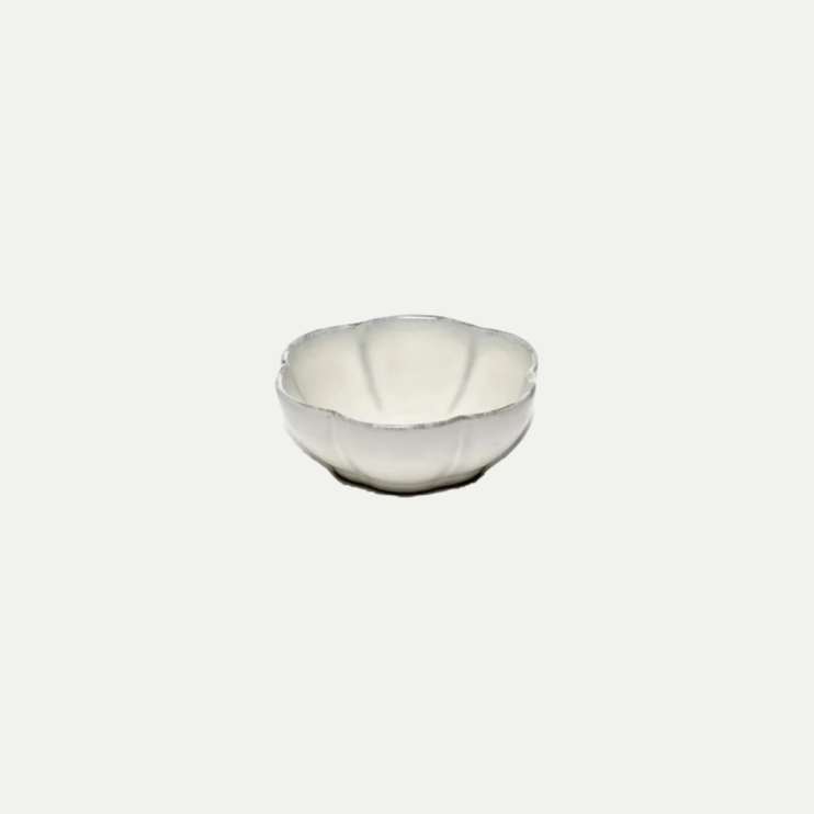 ROUND BOWL RIBBED M WHITE INKU