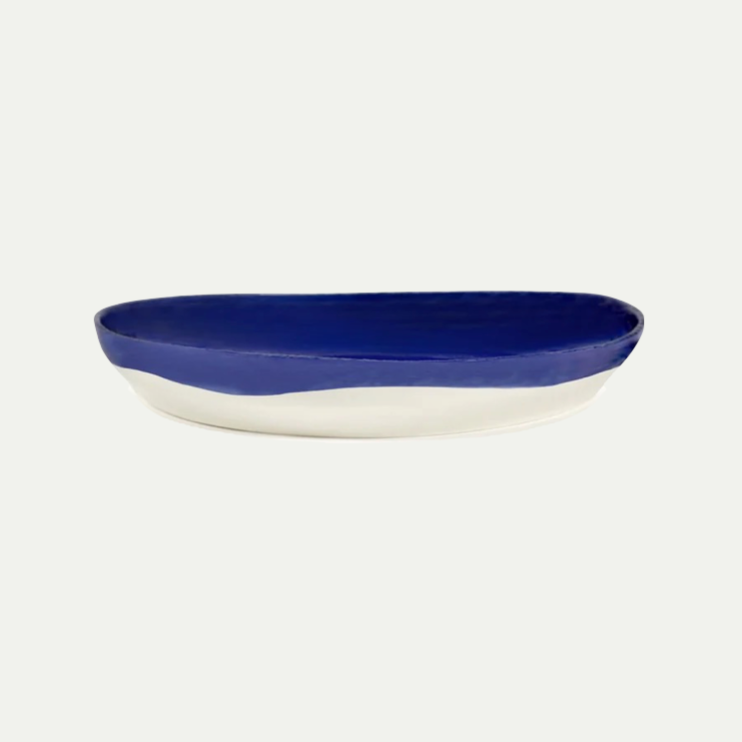 SERVING BOWL M DARK BLUE WHITE FEAST