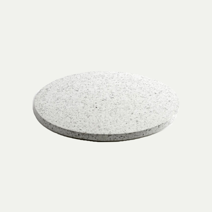 PLATTER ROUND M WHITE TERRAZZO
