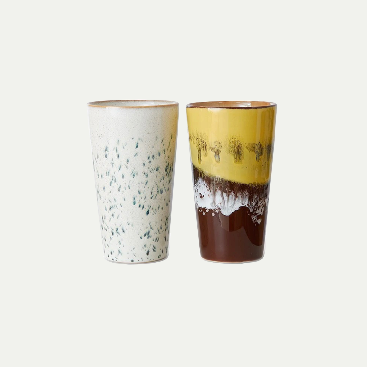 70S CERAMICS LATTE MUGS, BRINE (SET OF 2)