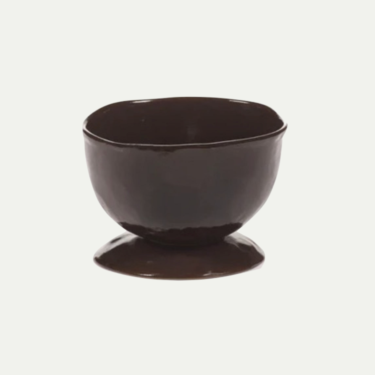 HIGH BOWL ON FOOT LARGE EBONY LA MERE