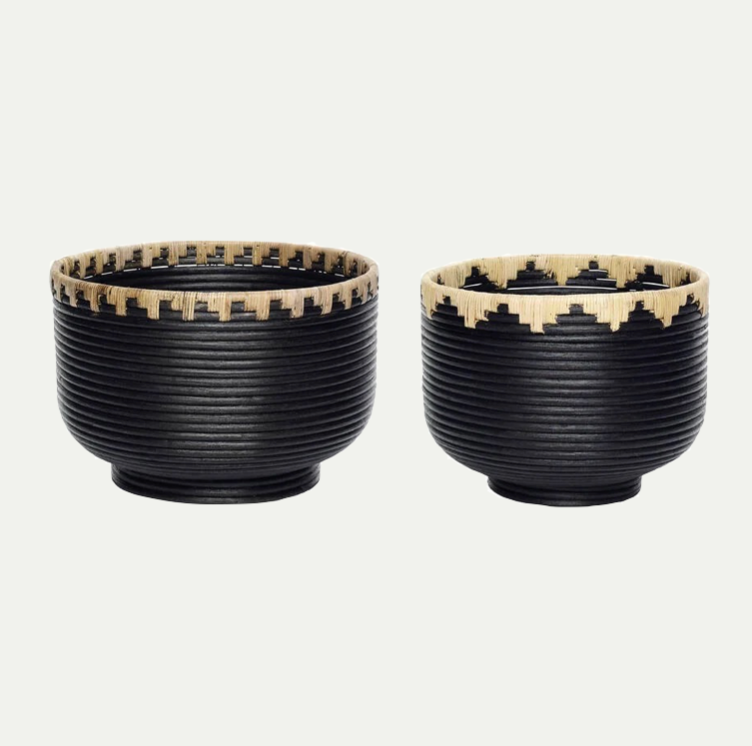 BLACKIE BASKETS - BLACK/NATURE (SET OF 2)