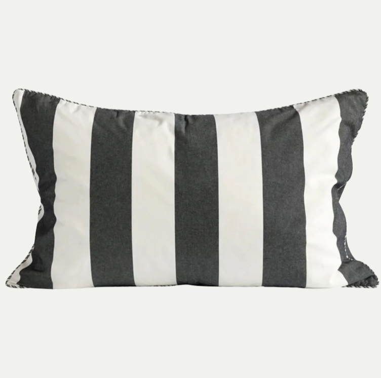 CUSHION WIDE STRIPES | BLACK | WHITE