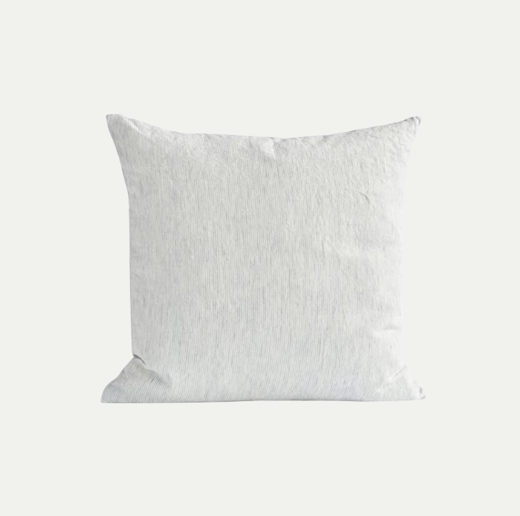 CUSHION COVER PINSTRIPE -ECRU/SKY