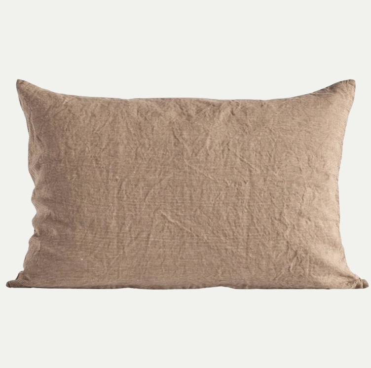 CUSHION COVER LINEN-WALNUT