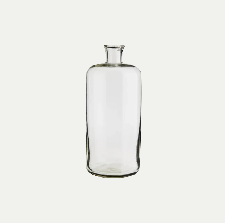CLEAR GLASS VASE-LONG L