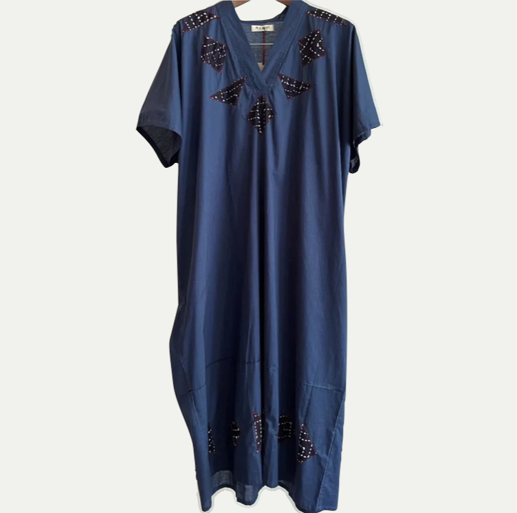 ASRI KAFTAN APPLIQUE | INDIGO