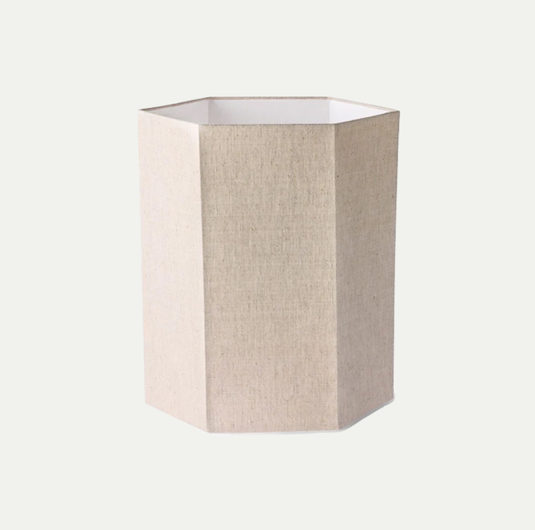 HEXAGONAL LAMPSHADE LINEN LARGE - NATURAL