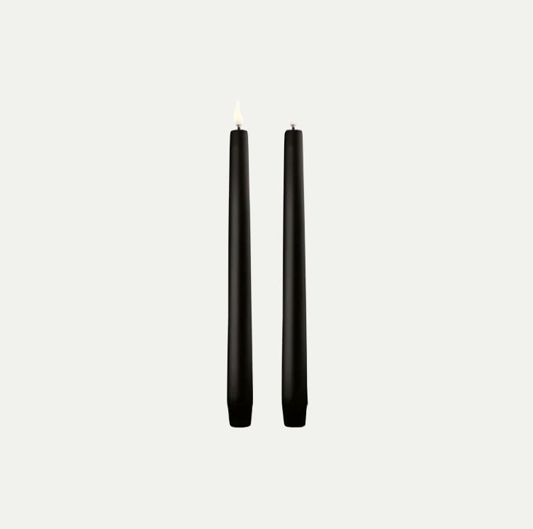 CLASSIC LED TAPER CANDLES BLACK | 2.3 x 25 CM | SET OF 2
