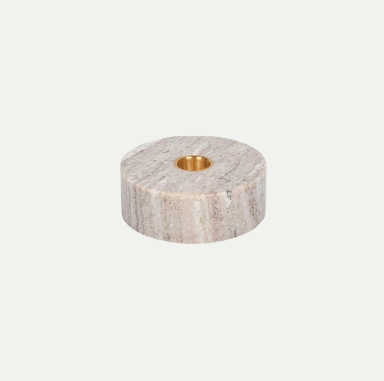 MARBLE BASE CANDLEHOLDER | DESERT BEIGE
