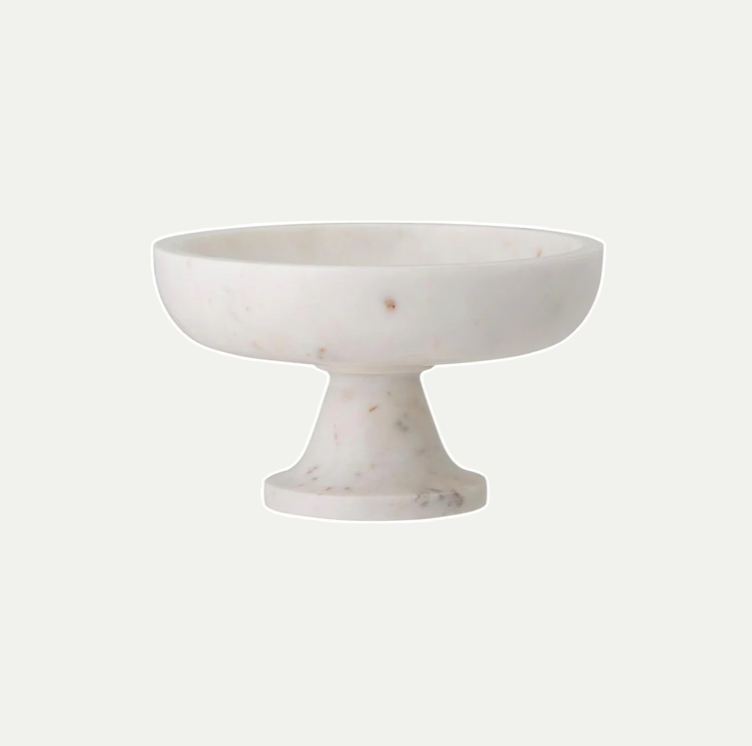 ERIS PEDESTAL BOWL | WHITE MARBLE