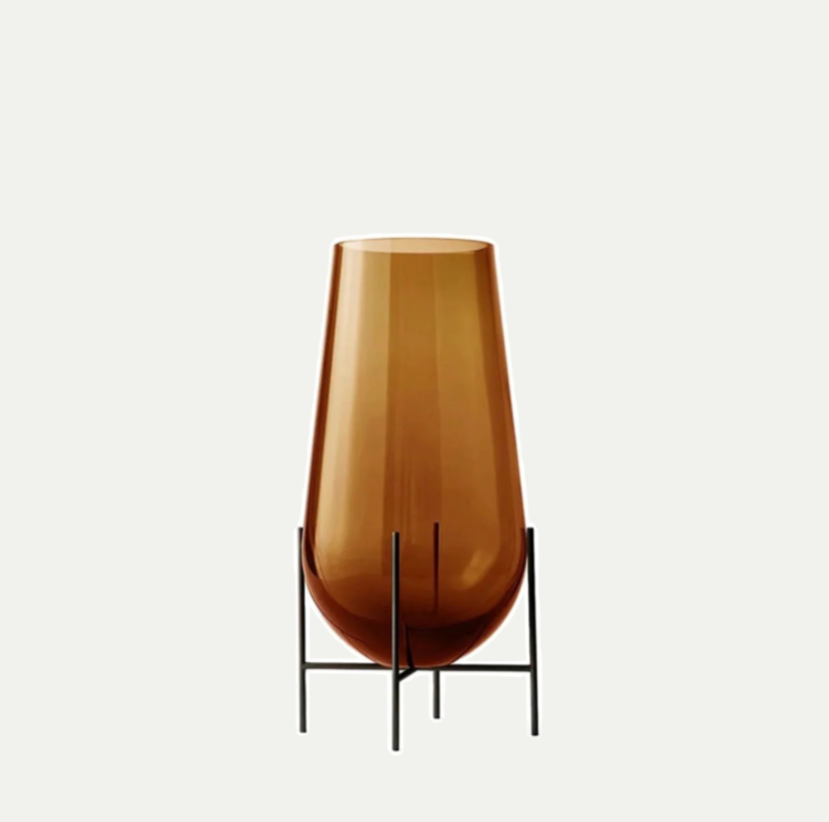ÉCHASSE VASE GLASS | SMALL | AMBER / BRONZED BRASS