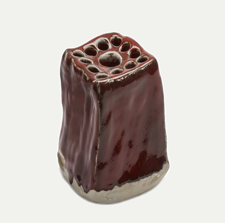 VASE XL RED PIQUE FLEURS