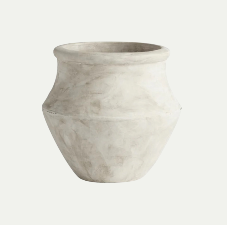 POT TERRACOTTA , CLAY GREEK | S | WHITE