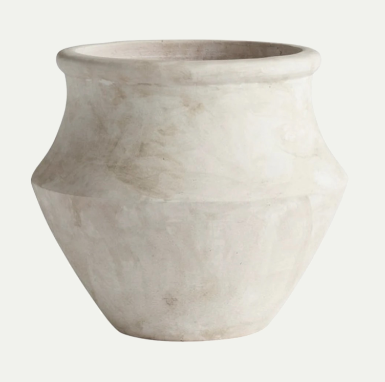 POT TERRACOTTA|CLAY GREEK|L|WHITE