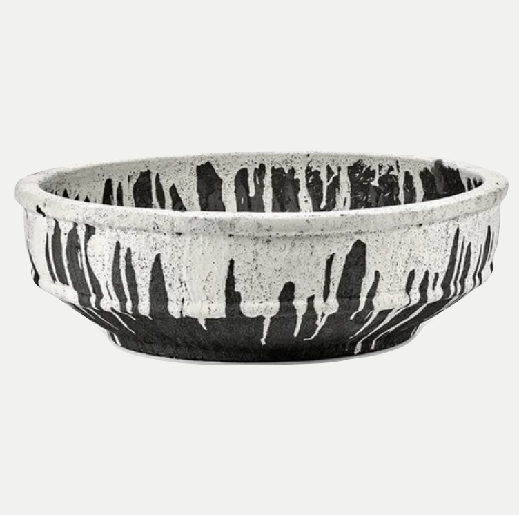PLANTER BOWL L OFF WHITE DARK BROWN