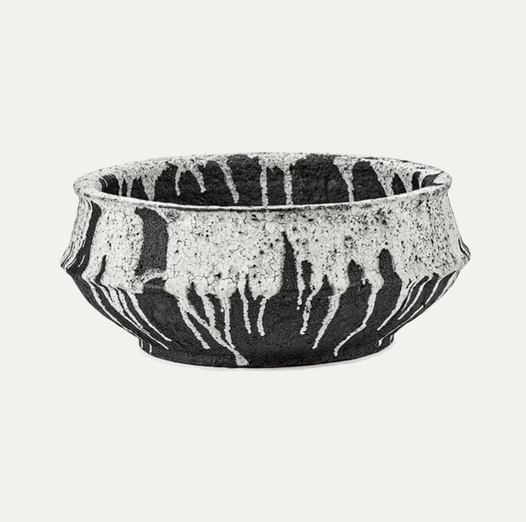 PLANTER BOWL 02 S OFF WHITE DARK BROWN