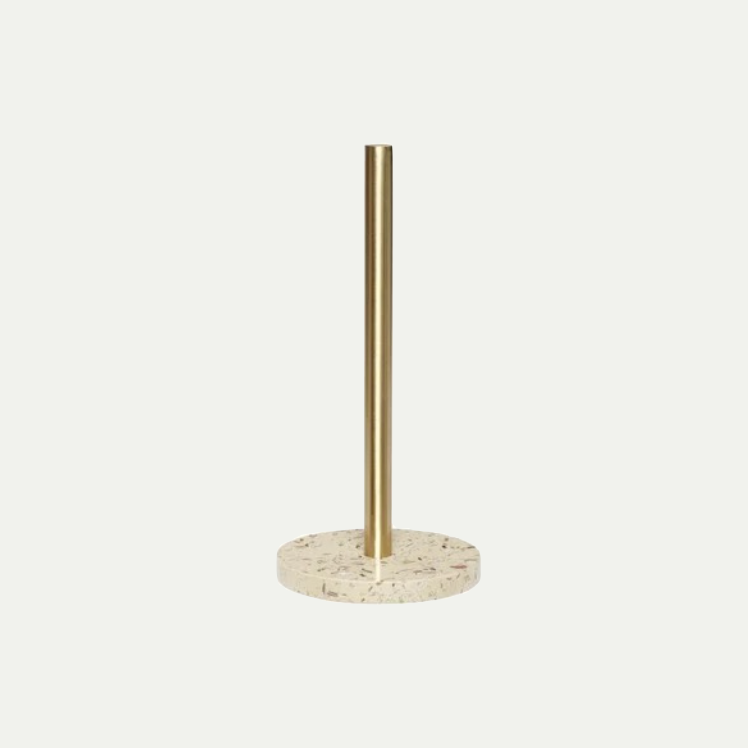 PURE KITCHEN ROLL HOLDER BRASS/TERRAZZO