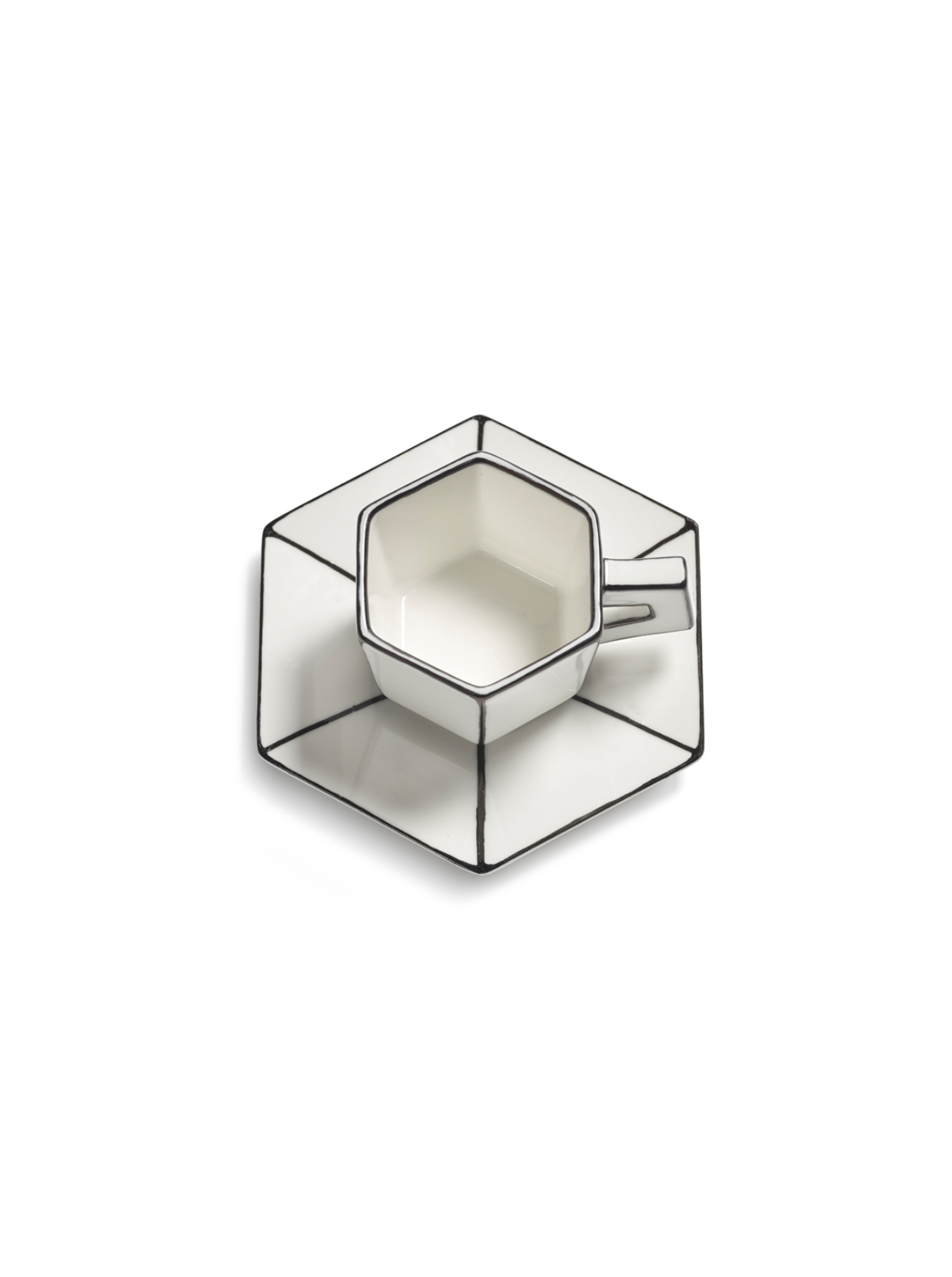 ESPRESSO CUP & SAUCER WHITE | BLACK