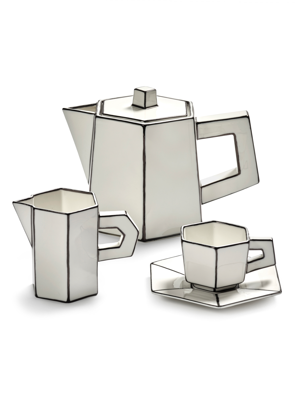 ESPRESSO CUP & SAUCER WHITE | BLACK