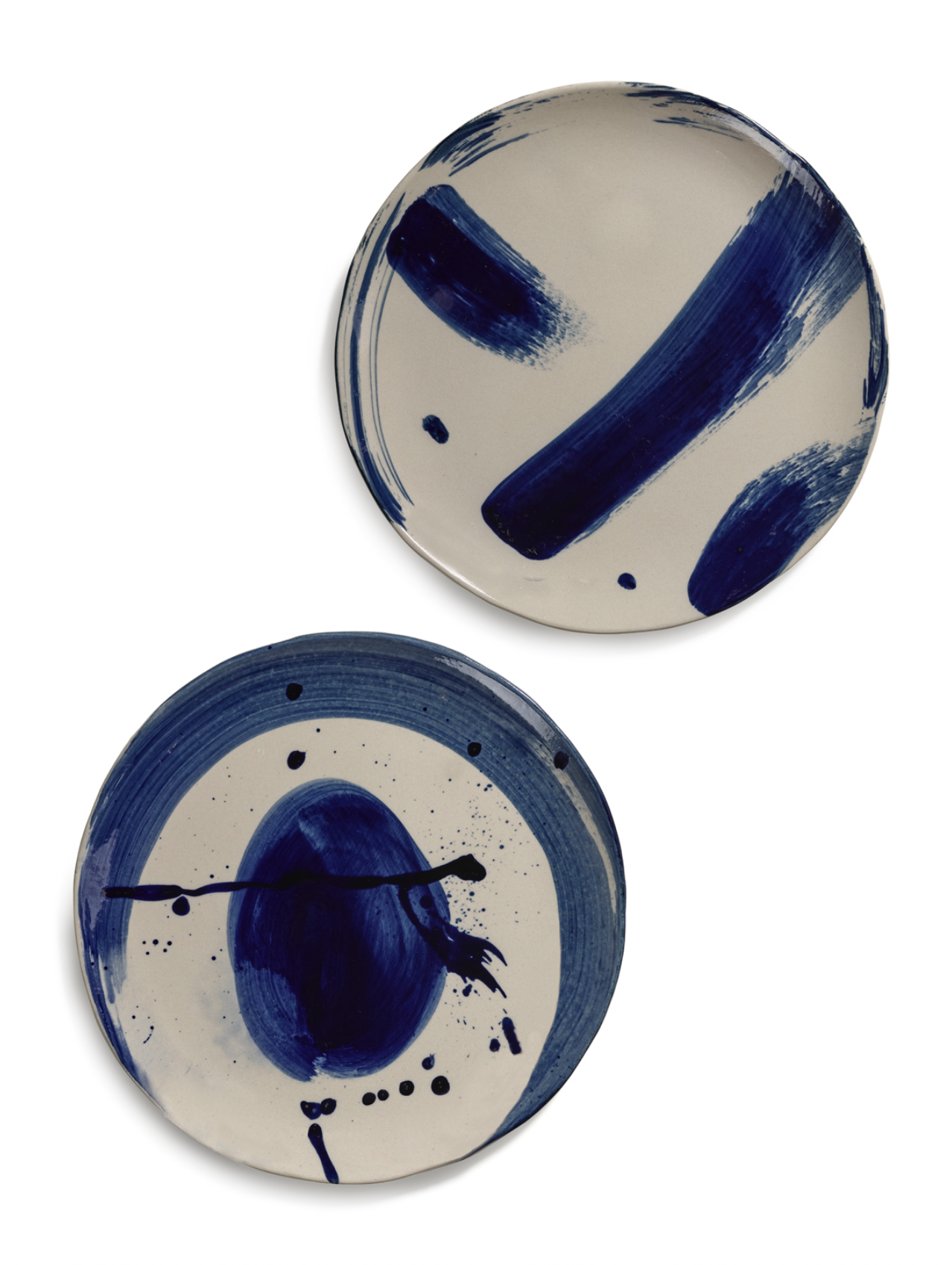 DINNER PLATE ASS/2 BEIGE BLUE SOPHIA