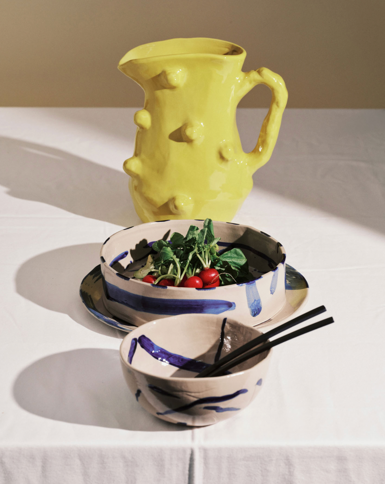 DINNER PLATE ASS/2 BEIGE BLUE SOPHIA