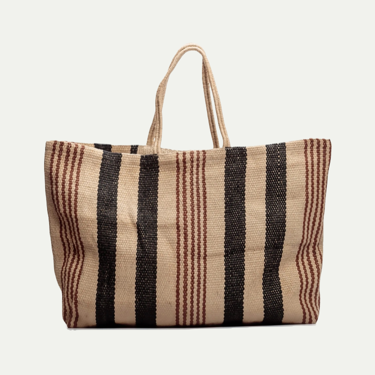 EXTRA LARGE JUTE BAG WITH LONG HANDLES NAT | BLACK |BROWN