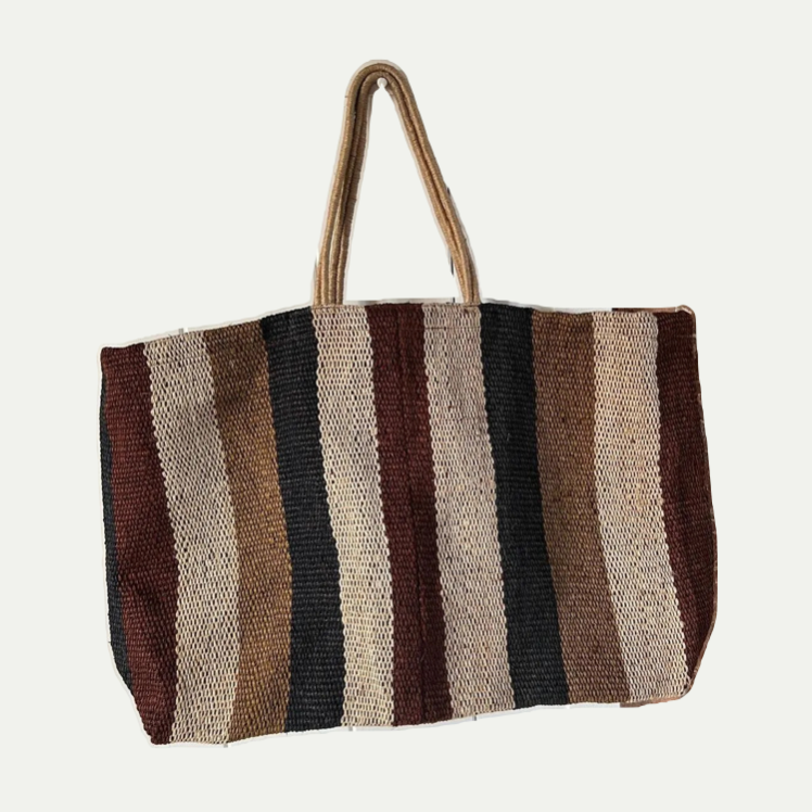 EXTRA LARGE JUTE BAG WITH LONG HANDLES | EARTH COLOURS