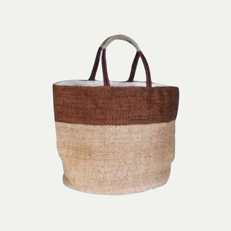LARGE HAND WOVEN JUTE BAG | BROWN