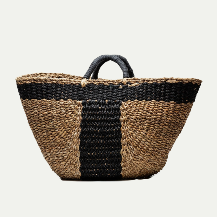 HOGLA AND BLACK JUTE BASKET