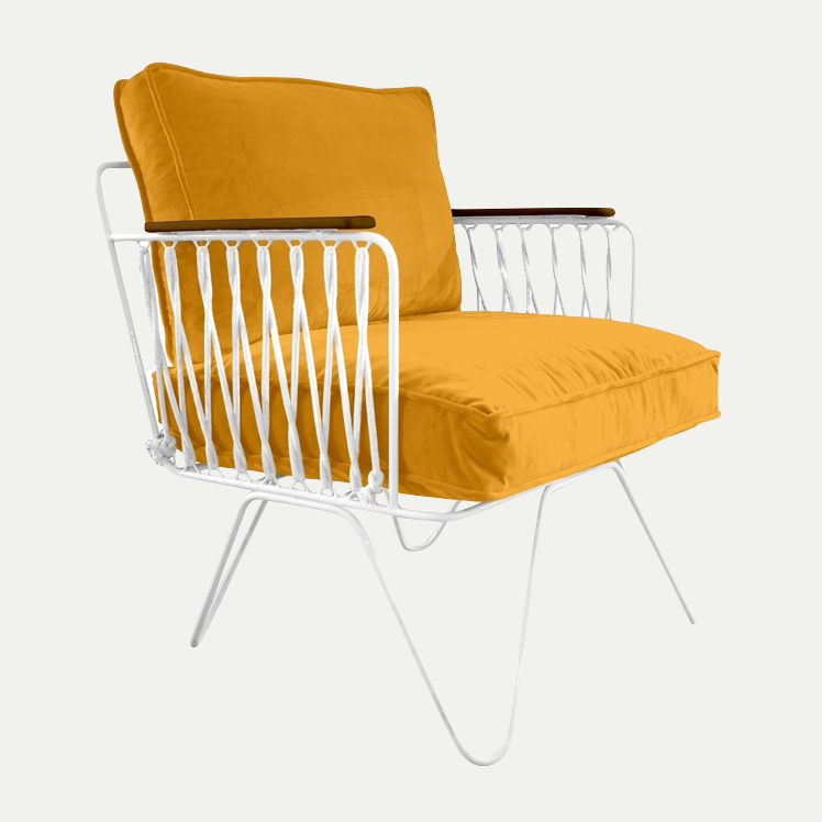 VELVET CROISETTE ARMCHAIR | YELLOW - Available 20/08