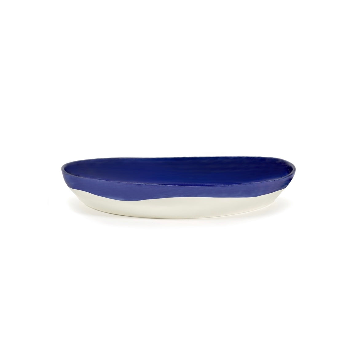 SERVING PLATE M LAPIS LAZULI SWIRL - DOTS WHITE FEAST