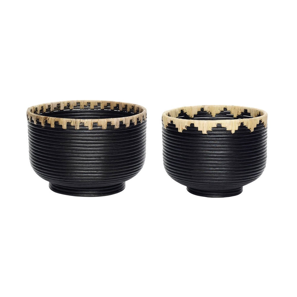 BLACKIE BASKETS - BLACK/NATURE (SET OF 2)