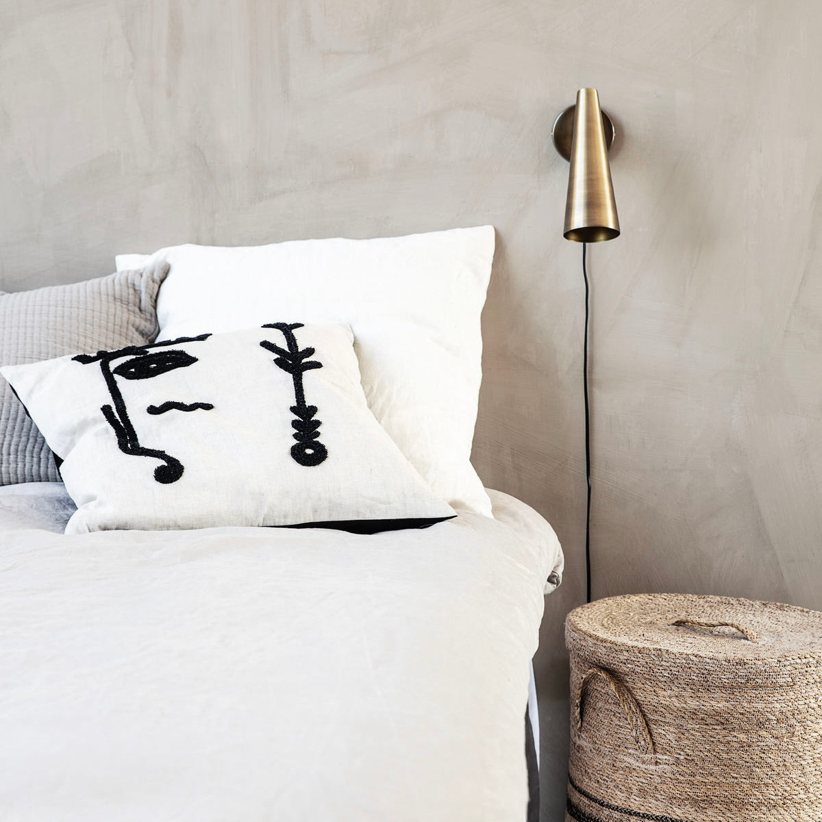 CUSHION COVER, INGO, WHITE