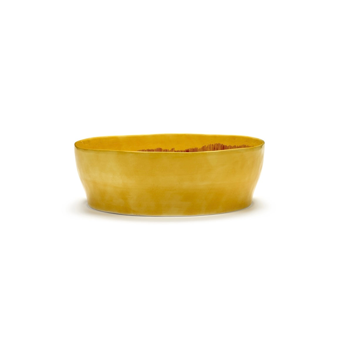 SALAD BOWL SUNNY YELLOW SWIRL - STRIPES RED FEAST