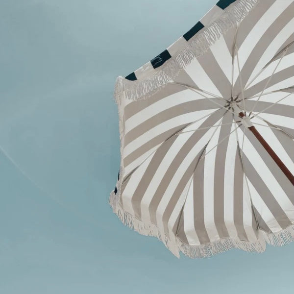 HOLIDAY BEACH UMBRELLA - NAVY CREW STRIPE | On Order