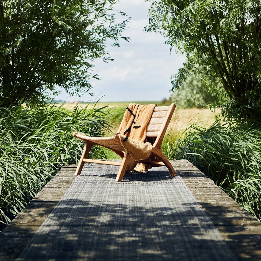 ABACA / TEAK LOUNGE CHAIR