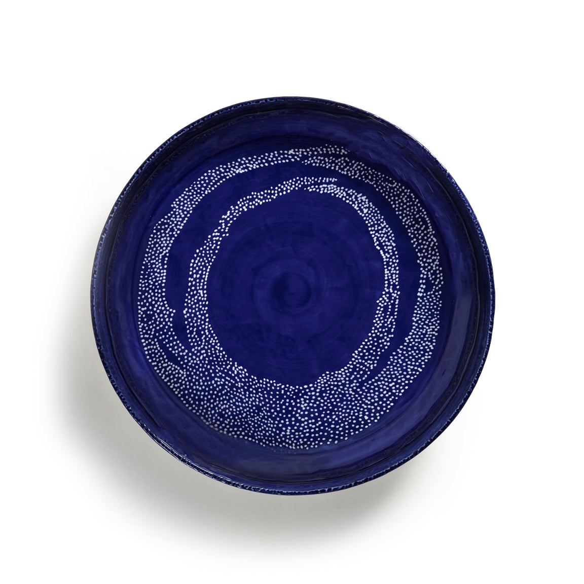 SERVING PLATE M LAPIS LAZULI SWIRL - DOTS WHITE FEAST