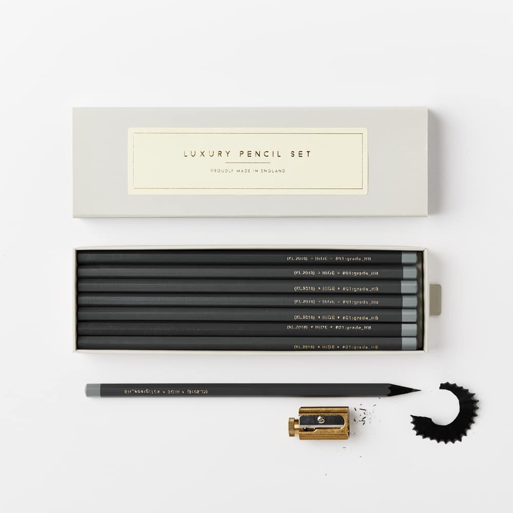 HIDE DARK GREY PENCILS BOXED