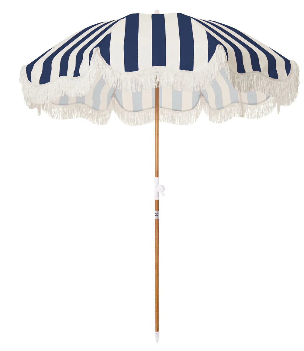 HOLIDAY BEACH UMBRELLA - NAVY CREW STRIPE | On Order