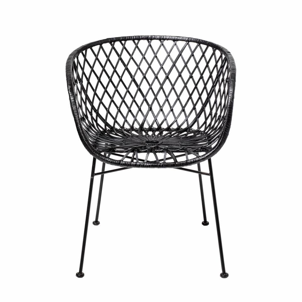 KAMA LOUNGE CHAIR, BLACK, RATTAN