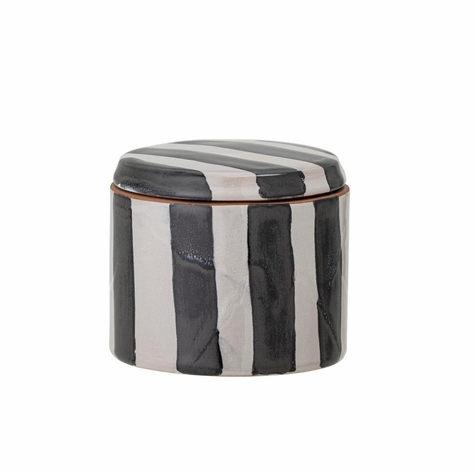 SERINA JAR W/ LID, BLACK