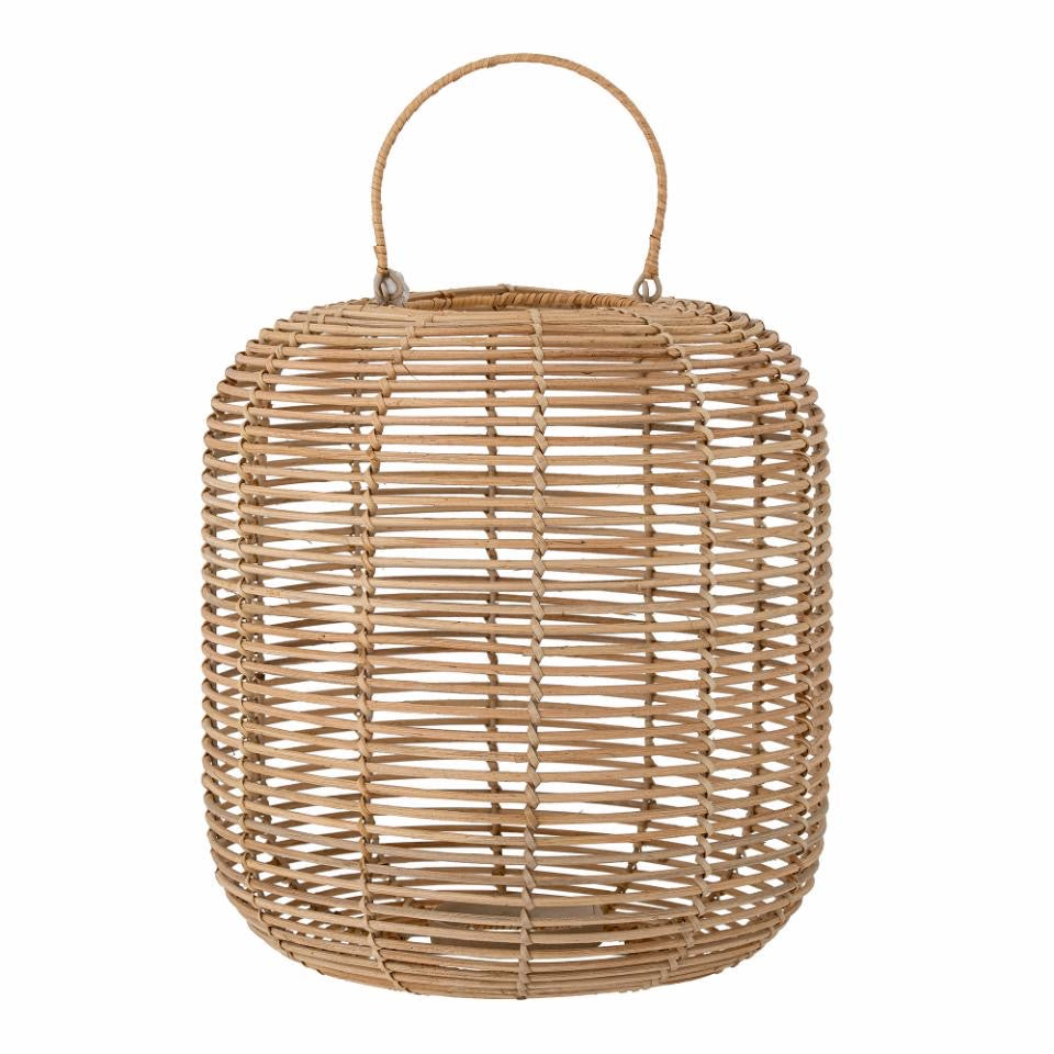 NEI LANTERN W/GLASS, NATURE RATTAN