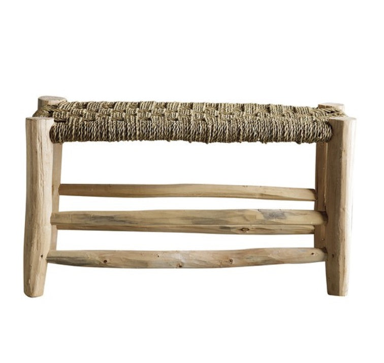 STOOL|EUCALYPTUS WOOD|PALM LEAVES