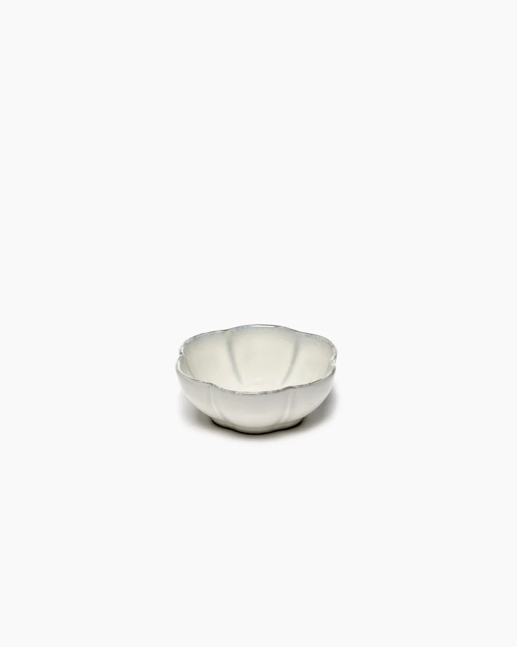 ROUND BOWL RIBBED M WHITE INKU