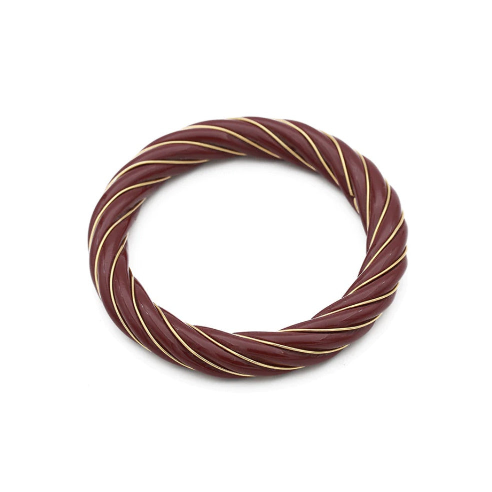BRACELET RESINE TORSADE XXL|FRAMBOISE
