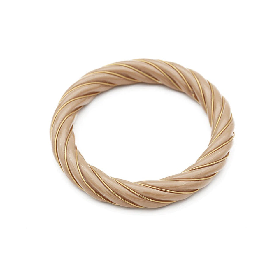 BRACELET RESINE TORSADE XXL, BEIGE