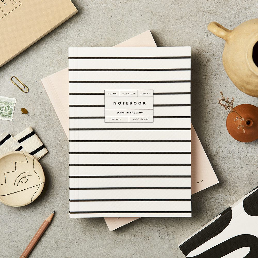 VOL 21: BLACK & WHITE STRIPE LAY FLAT NOTEBOOK