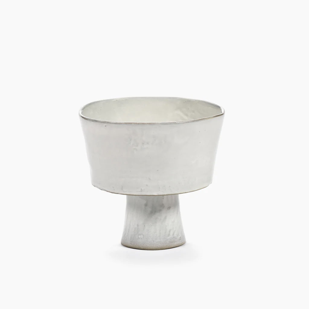 HIGH BOWL ON FOOT VENETIAN OFF WHITE LA MERE