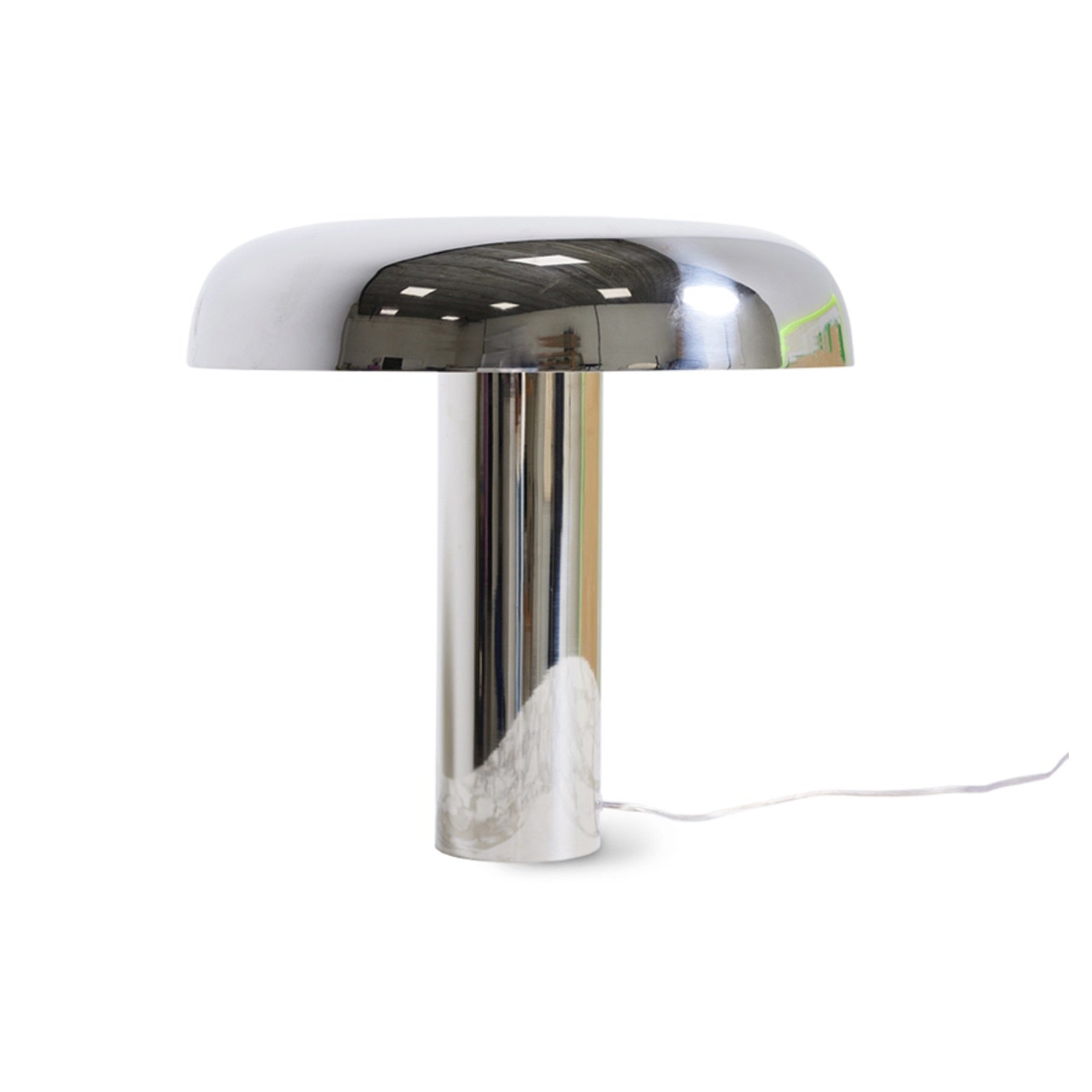 MUSHROOM TABLE LAMP, CHROME